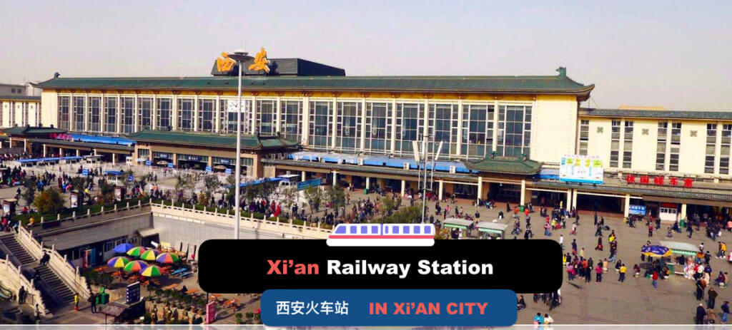 Xi'an Railway Station in Xi'an City, Sha'anxi province, China.