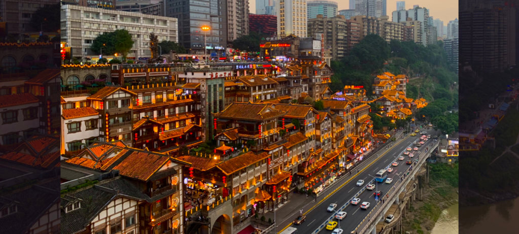 Start high-speed railway travel in China Chongqing Hongya Cave