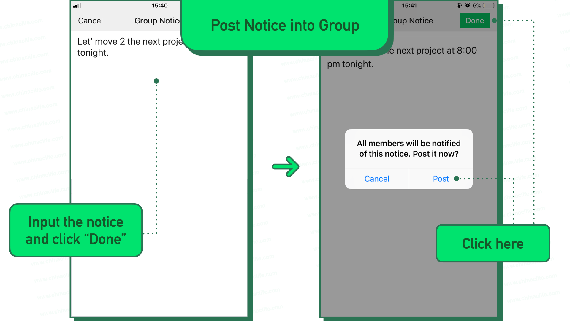 Use WeChat Group Notice to Notify All Group Members