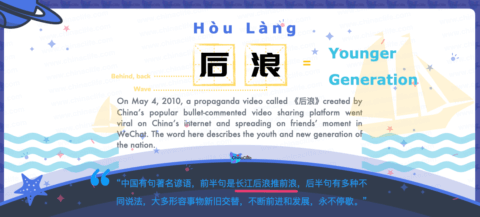 Translation of Hit Chinese Buzzword 后浪 hou lang, translate Chinese buzzword 后浪, explain Chinese buzzword 后浪 in English