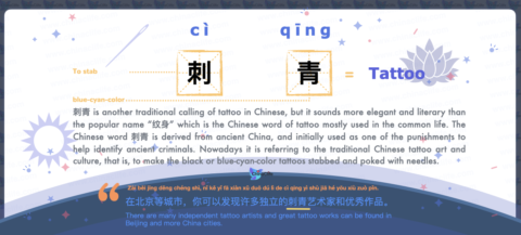 Say Tattoo in Chinese with Pinyin and Examples<br />纹身 (wén shēn) <br />| Free Chinese Word Card Study with Pinyin
