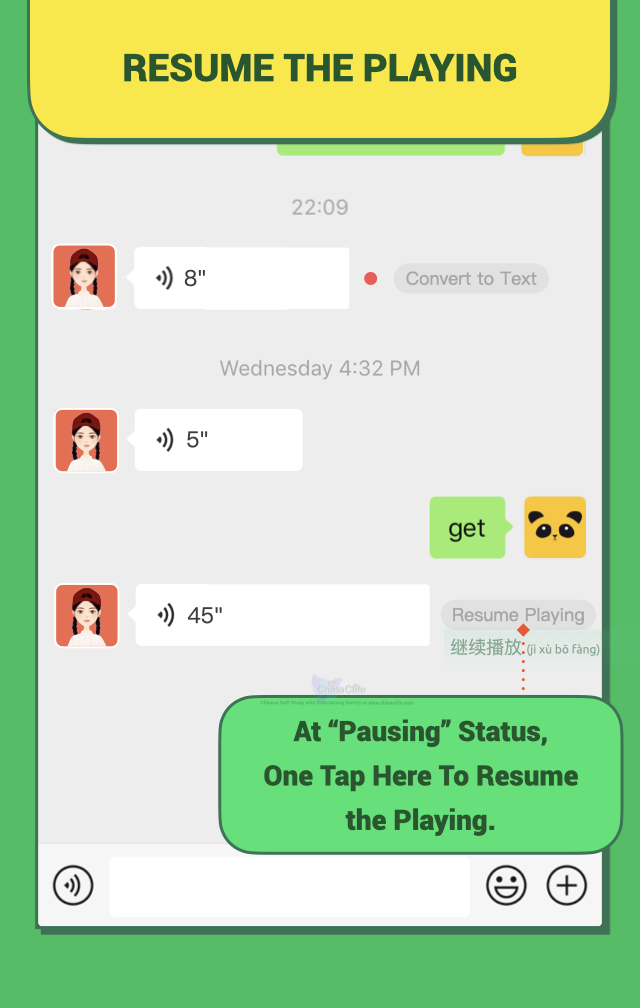 Step Three on How to Pause Long Voice Messages and Resume Playing in Weixin/WeChat