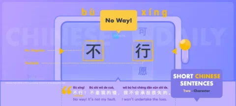 Say No Way in both Spoken and Written Chinese with Flashcard and Chinese Sample Sentences