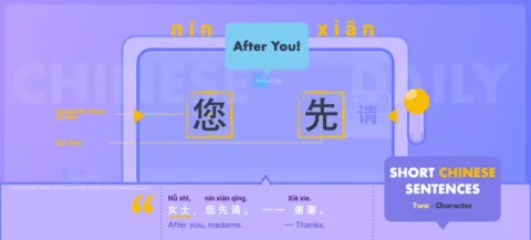 After You in Chinese with Pinyin